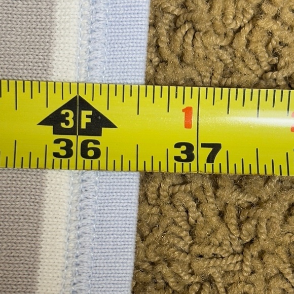 Pottery Barn Kids Stripe Knit Stroller Blankets Set of 2 Baby Boy Grey Blue - Picture 12 of 13